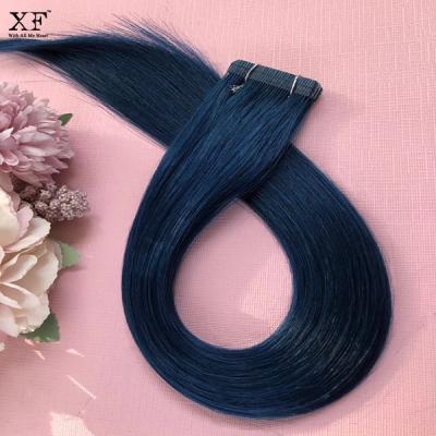 China Wholesale 100 Silky Straight Remy Hair Blue Wave Tape Hair Extension for sale