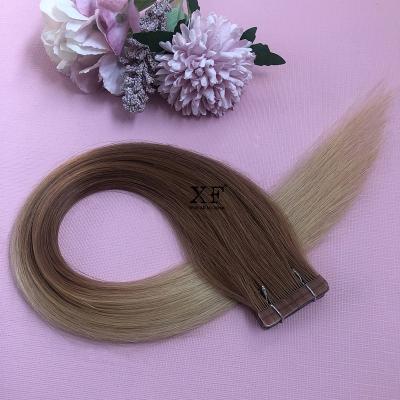 China Undetectable Silky Straight Wave 18 Inches Full Ends Ombre Color 100% Remy Brazilian Hair Tape In Hair Extensions for sale