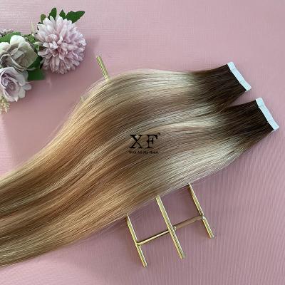 China Silky Straight Wave 2021 Most Popular Balayage Highlights Color Brazilian Hair Tape In Hair Extensions Vendors for sale