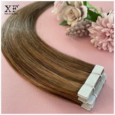 China Popular Silky Straight XF Wave Highlights Straight Color 100% Brazilian Remy Tape In Hair Extensions for sale