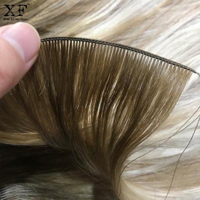 China Wholesale Natural Virgin HAIR Qingdao XF Straight Hair 100% Russian Remy Hair Extension Hand Tied Hair Wefts for sale