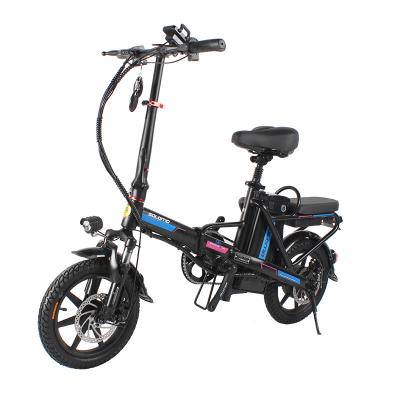 China Aluminum Alloy OEM Factory Electric Bicycle Chinese Bicicleta Electrica 14 Inch Super Aluminum Alloy Frame City 2 Seats Electric Bike for sale