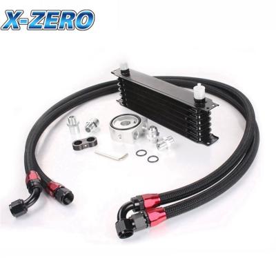 China Aluminium Sandwich Plate Oil Cooler Kit AN10 Oil Line Kit 7 Row For Japanese Cars for sale