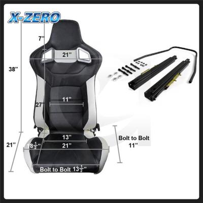 China High Durable JDM Racing Bucket Seat , Performance Car Seats Black And White Color for sale