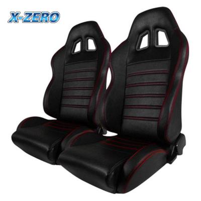 China Strong Black Leather Racing Seats With Forward And Backward Reclinable for sale