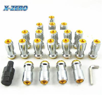 China JDM Extended Dust Cap Tuner Lug Nuts M12x1.25 WHEEL RIMS Tuner With Lock Steel for sale