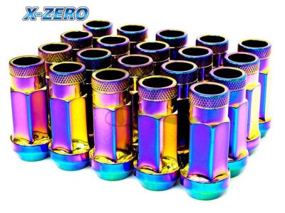 China NISSAN 350Z Neo Chrome Spike Lug Nuts Extended 48MM 12X1.25 Key , Steel Material for sale