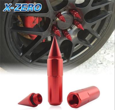 China High Performance Mini Tuner Lug Nuts Spike Extended M12x1.5 Length 90mm Green for sale