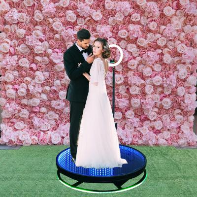 China Weeding Logo Glass Top Custom Free 360 ​​Degree Ipad Camera Photobooth Party Supplies With Ring Light Video 360 Photo Booth For Wedding for sale