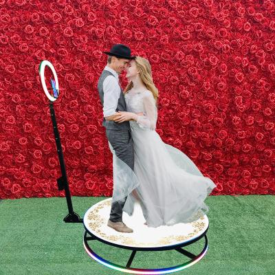 China Weeding Logo Glass Top Custom Free 360 ​​Degree Ipad Camera Photobooth Party Supplies With Ring Light Video 360 Photo Booth For Wedding for sale