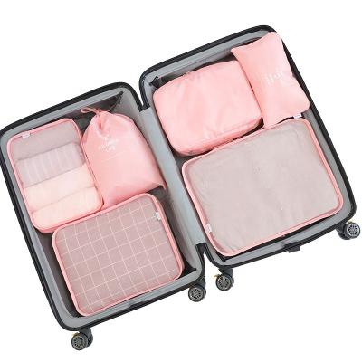 China 7 Sets Waterproof Luggage Collapsible Luggage Compression Pockets Packing Travel Bag for sale