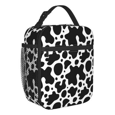 China Cartoon Cow Print Mini Food Lunch Packaging Waterproof Insulated Cooler Bag for sale