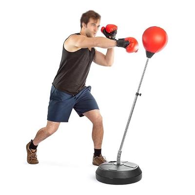 China Vertical Type Adjustable Height Inflatable Free Standing Sandbags With Stand Speed ​​Ball Boxing Reflex Bag for sale