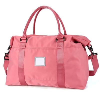 China Normcore / Women Minimalist Gym Weekender Yoga Shoulder Pink Travel Overnight Duffel Bag for sale