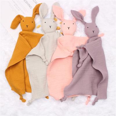 China PORTABLE double gauze cotton baby soothing towel, baby accompany sleep doll, rabbit saliva towel for sale