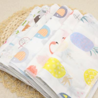 China Viable Wholesale Cute Baby Cloth Wipes Cotton Gauze Baby Towel 25x25cm Face Cloth Handkerchief Burp Cloth for sale