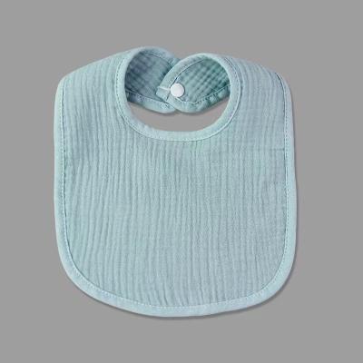 China New Viable Crinkle Single Cotton Cloth Saliva Towel 4 Layer Baby Bib Baby Supplies Eating Meal Pocket Children's Bib for sale