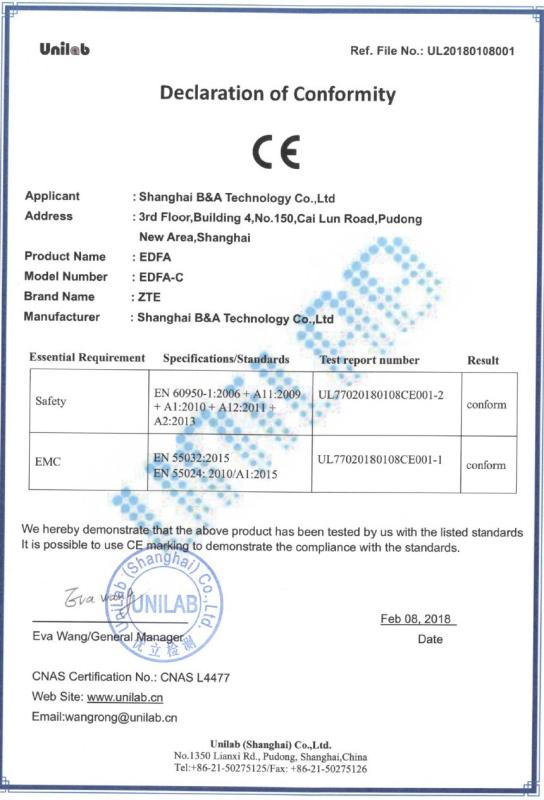 CE - Shanghai B And A Technology Co., Ltd.