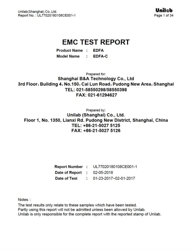 EMC TEST - Shanghai B And A Technology Co., Ltd.