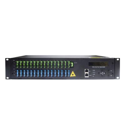 China 2U 1550nm CATV High Power EDFA GPON Optical Amplifier With WDM,cctv camera monitoring system for sale