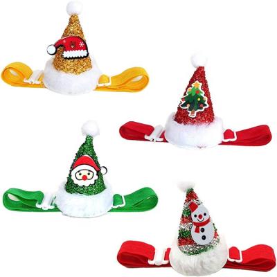 China Sustainable Santa Snowman Christmas Tree Hat Christmas Party Pet Accessories Festival Holiday Pet for sale