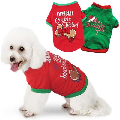 China High Quality Sustainable Dog Apparel T-shirt Holiday Pet Christmas Clothes for sale