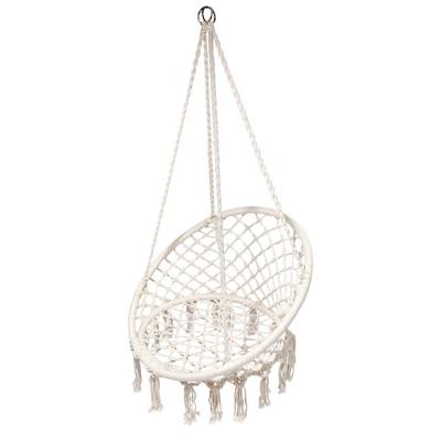 China Modern Hot Sale Leisure Cotton Rope Hammock Indoor Outdoor Chair With Cushion Macrame Hammock Swing Chair for sale