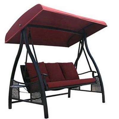 China 3 seater SWG0001 super comfortable outdoor steel rattan swing chair with cushion for sale