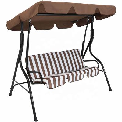 China Strong Swing Seat 3 Seat Style Cheap Outdoor Garden Steel Swing Chair RL3102SW-1-1 for sale