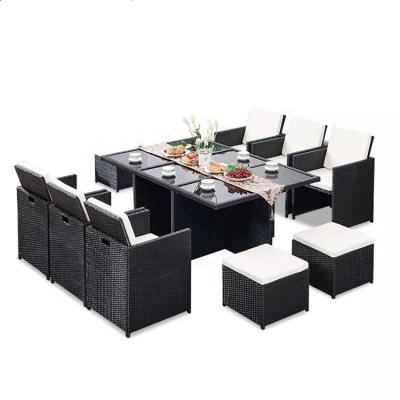 China Weather Outdoor Furniture 13pcs KD Synthetic Rattan Cube Dining Furniture Set With Storage Function RLF-141104CD for sale