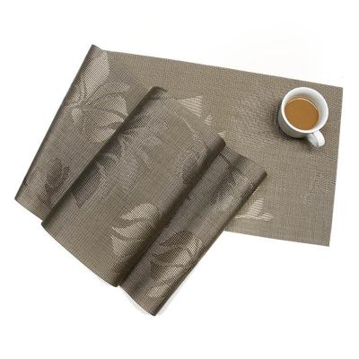 China High End Heat Resistant PVC Place Mat Long Lasting Holiday Style Coffee Gold Color Table Mat Long Lasting for sale