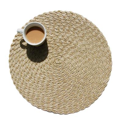 China Viable new style eco-friendly stocked round pp woven colorful table mats fabric place mats high quality for sale for sale