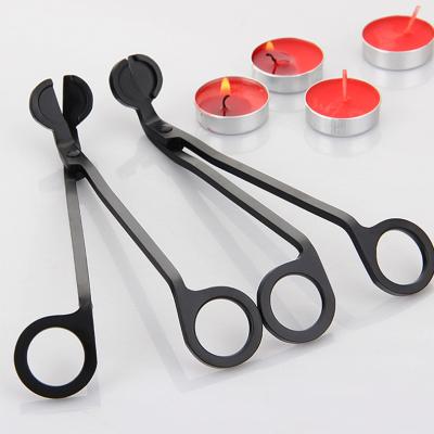 China Candle Scissors Black Round Head Candle Scissors Wick Trimmer For Bar Restaurant for sale