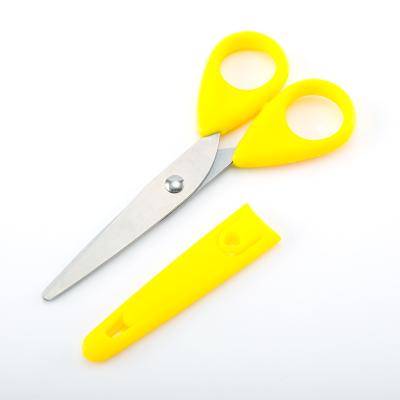 China Morden Amazon Sale Stainless Steel School Student Safety Sleeve Scissors Child Safety Scissors Plastic Children Student Scissors for sale