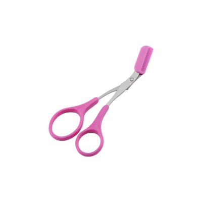 China Eyebrow Row Stainless Steel Handle Top Cut Plastic Eyebrow Scissors for sale