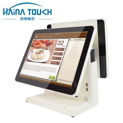 China Haina 15 Inch Touch Screen Gas Station POS System Dual Screen Wifi POS Machine 64G SSD for sale