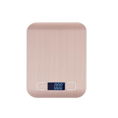 China Weight Measuring 70% Off Inventory Product Rose Gold 5kg Anti Oil Fingerprint Digital Multifunctional Kitchen Food Scale for sale