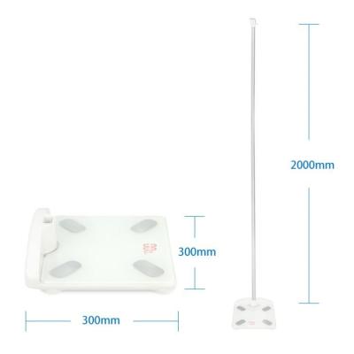 China Hot Selling 180Kg 396Lb Blue Amazon Digital Tooth Height and Weight Measuring Scale 5MM Tempered Glass With Height Measure for sale