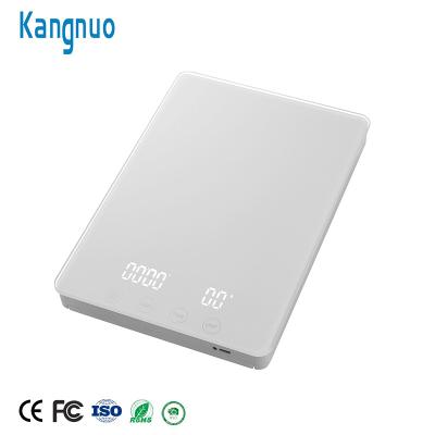 China Weight Measuring USB Rechargeable Battery Kitchen Food Coffee Digital Electronic Scale with Timer for sale