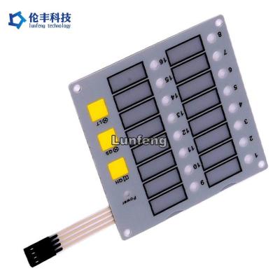 China Humidity 40C Waterproof Membrane Keypad with Customizable Key Number and Consumption for sale