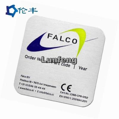 Chine Petites plaques d'identification en aluminium en métal Logo Square 3M Adhesive à vendre