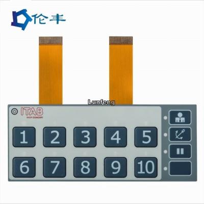 China Membranschalter des Grau-LED FPC prägte Knopf-Tastschalter-Tastatur zu verkaufen