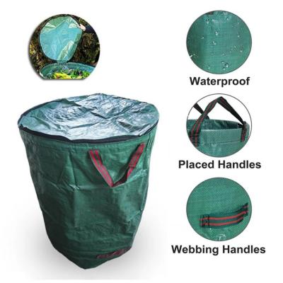 China High Quality Durable 80 Gallon PP Collapsible Garbage Bags Garden Reusable Waste Bag Leaf Garbage Bag for sale