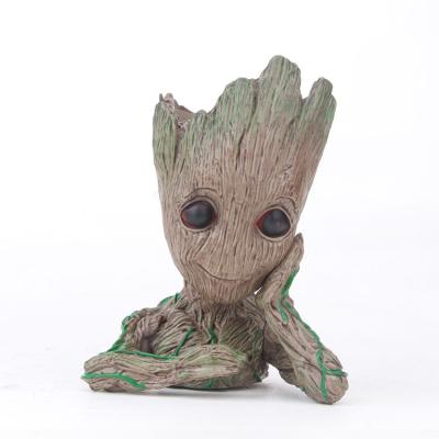 China Creative Garden Flower Planter Pot Toy For Kids Pen Holder Cartoon Toy Flower Pot Baby Groot Planter Action Numbers Tree Man Model Garden Flower Planter Pot for sale