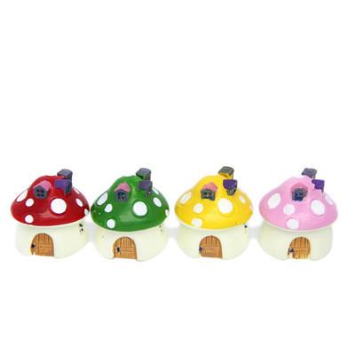 China Europe Multi Colors Resin Christmas Ornament Small Garden Figurines Statue Mushroom Fairy Resin for sale