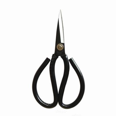 China Black Coated Trimming Scissors 18.8cm Full Carbon Steel Sharpness Household Shears Trimming Tool For Gardening Plant Garden Scissors for sale