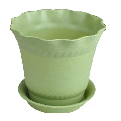 China Wholesale Durable PP Resin Lace Garden Pots Eco-friendly Flower Pots With Tray Colored Plastic Flower Pot for sale