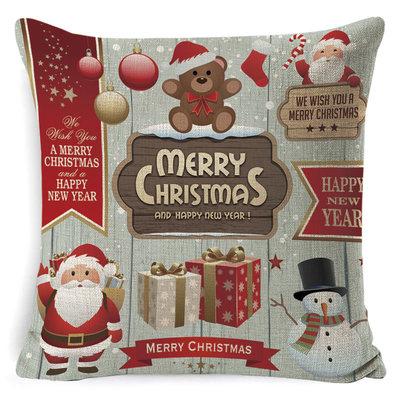 China Beautiful Printed Folded Pillow Cover Cushion Cover For Christmas Xmas Decorative Pillow Cover for sale