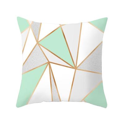 China 2021 Peppermint Green Geometric Modern Pillow Cases Folded Pillow Case Cushion Cover Soft Tile Cases Covers Decorative for sale