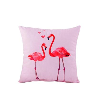 China Pink Creative Decorative Flamingo Folded Modern Pillow Covers Sofa Cushion Covers Flamingo Pillow Cover for sale